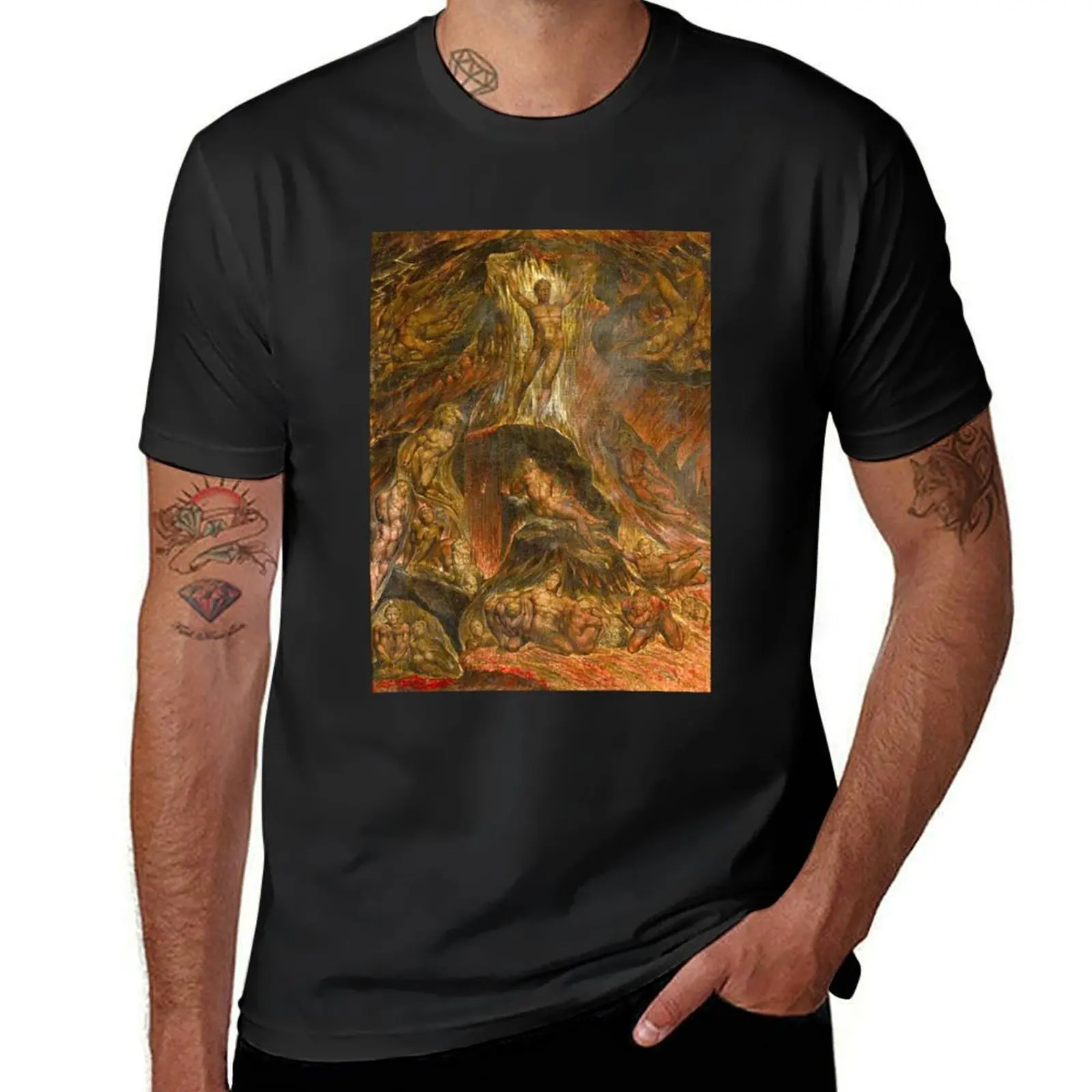 

HD Satan Calling Up His Legions, by William Blake HIGH DEFINITION T-Shirt summer top sweat customs funnys men workout shirt
