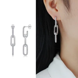 925 Sterling Silver All Moissanite Earring For Women Buckles High Jewelry Gift