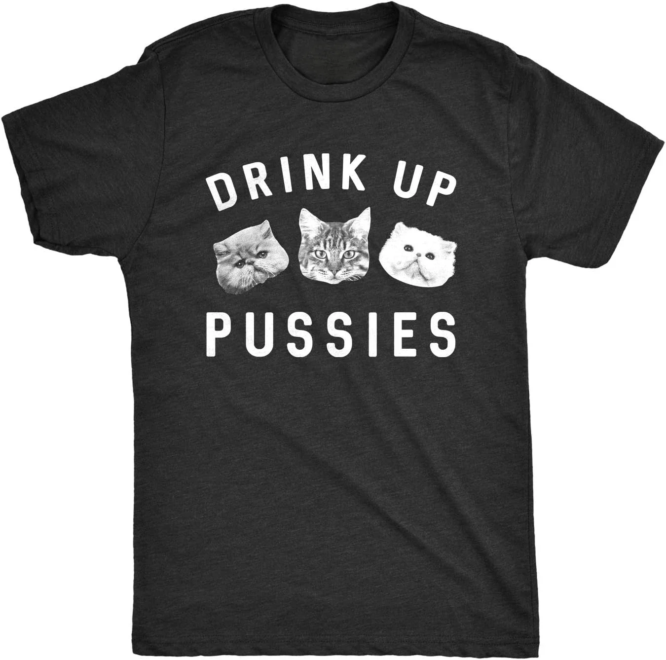 Funny Cat Dad Drinking Adult Humor Sarcastic Tee Mens Drink Up Pussies T Shirt