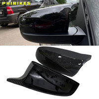 Excellent Facelifted Side Wing Modified for BMW X5 E70 X6 E71 2008-2013 Mirror Cover Caps Bright Black Carbon Fiber Pattern