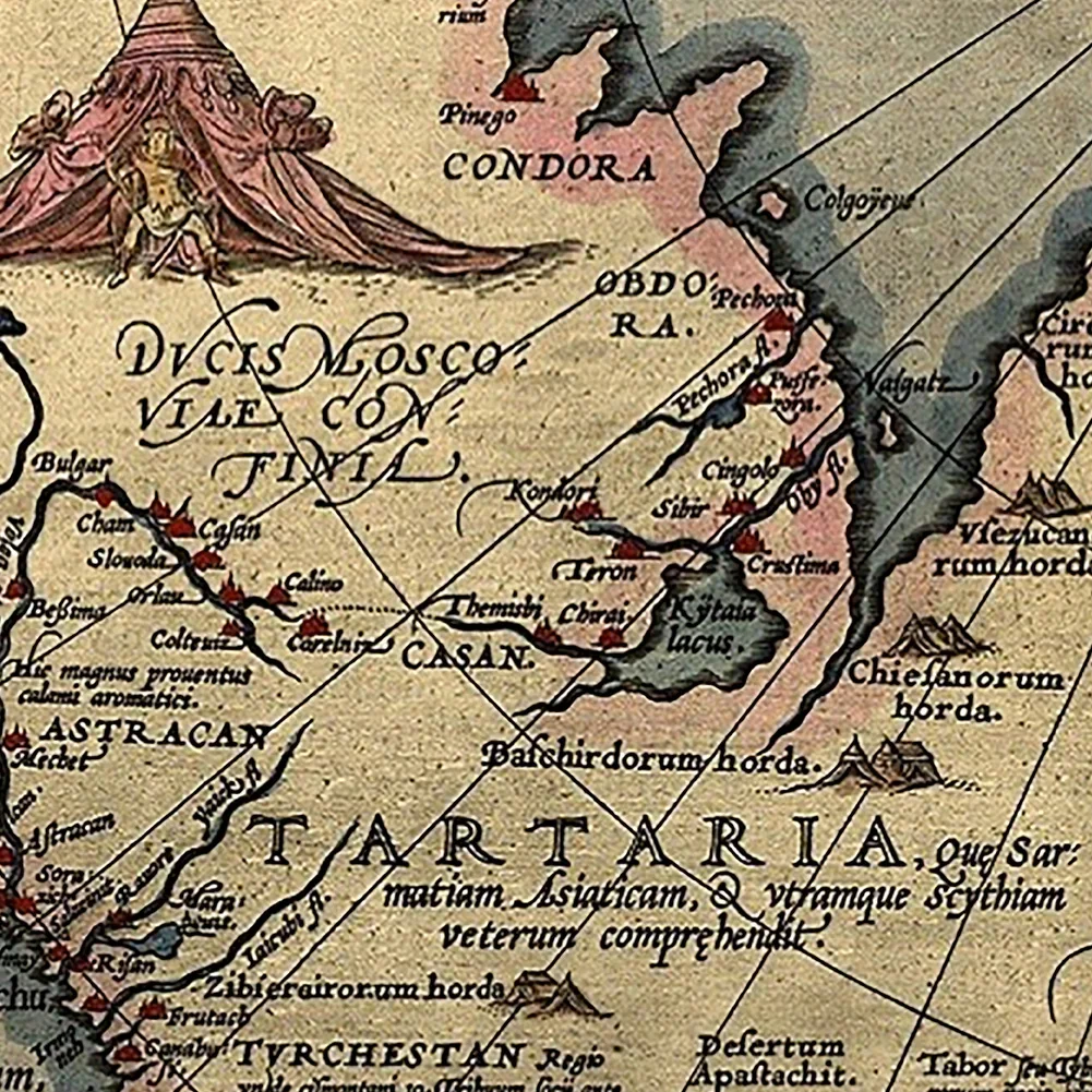 แผนที่ตกแต่งละตินขนาดใหญ่คลาสสิก Vintage Unframed โปสเตอร์ภาพวาดผ้าใบ Wall Art และพิมพ์ห้องนั่งเล่นตกแต่งบ้าน