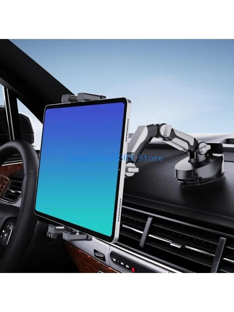 L4MD ABS Silicone Car Windshield Mount Holder Adjustable 3 Axises Arm Compatible Smartphones Tablets