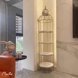 Modern Iron Art Plant Stand Multi-Layer Shelves Decorative Bird Cage Design Versatile Plant Racks for Home Garden Storage Shelf