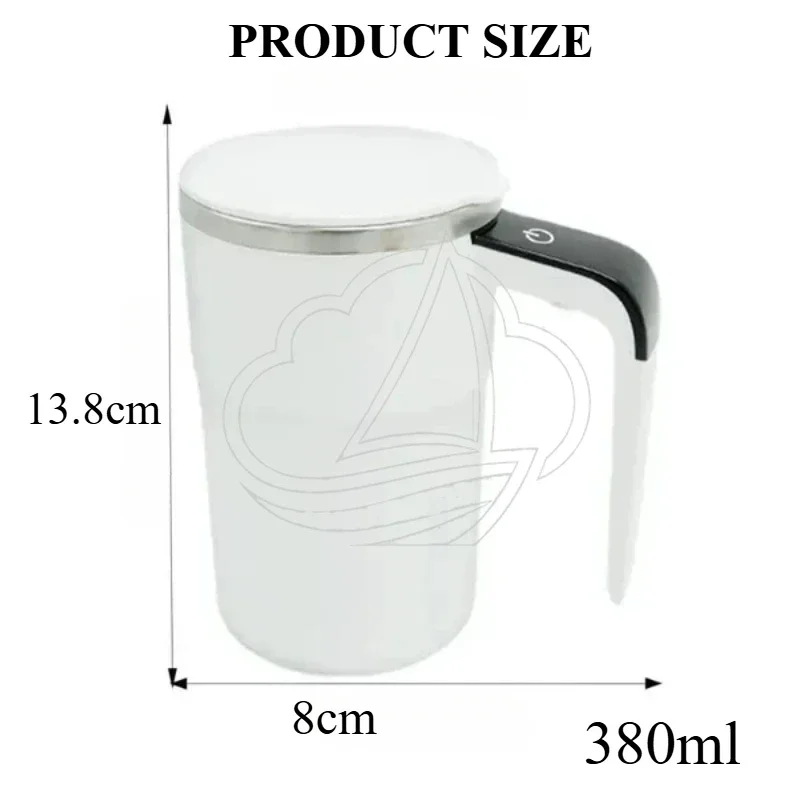 Rechargeable Automatic Mixing Coffee Cup, Stainless Steel Magnetic Mug with LED Temperature Display, Home Use