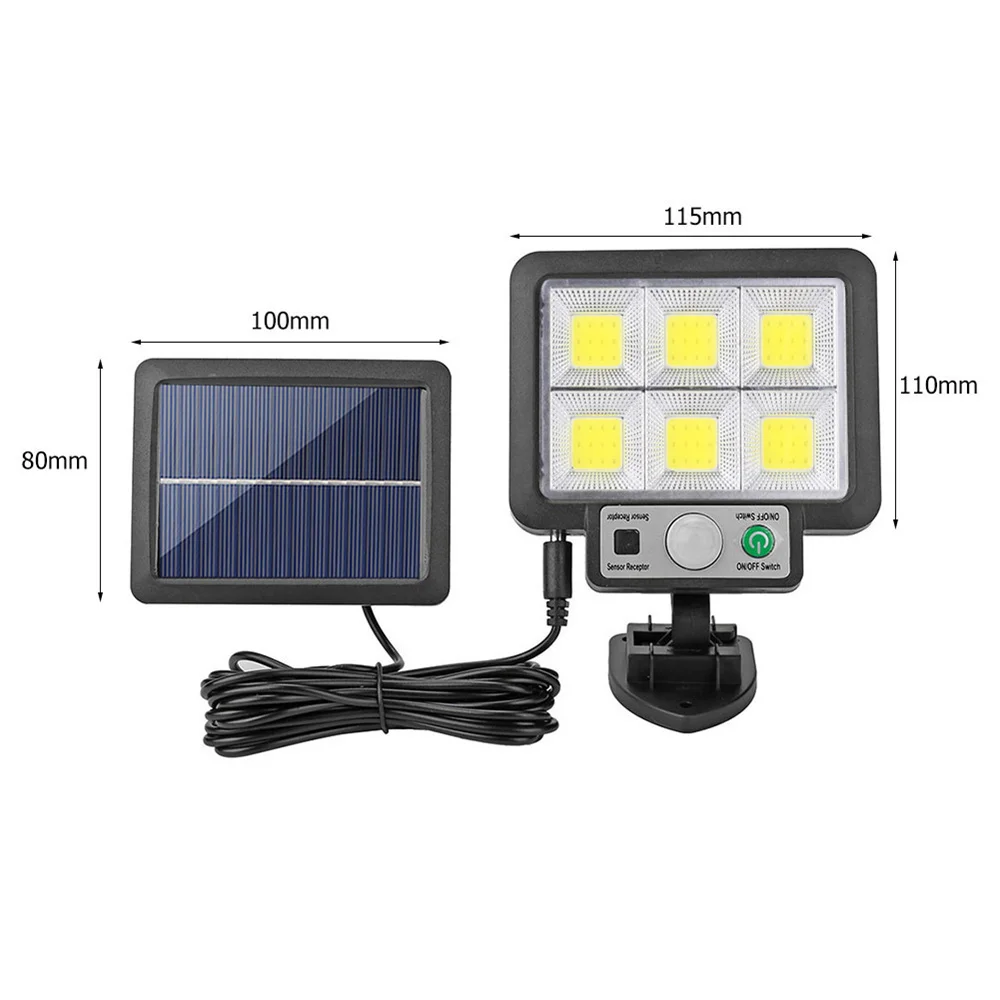 Outdoor Solar Cob Straatverlichting Met 3 Lichtmodus Bewegingssensor Muurlamp Waterdichte Tuin Binnenplaats Pad Veiligheidslamp