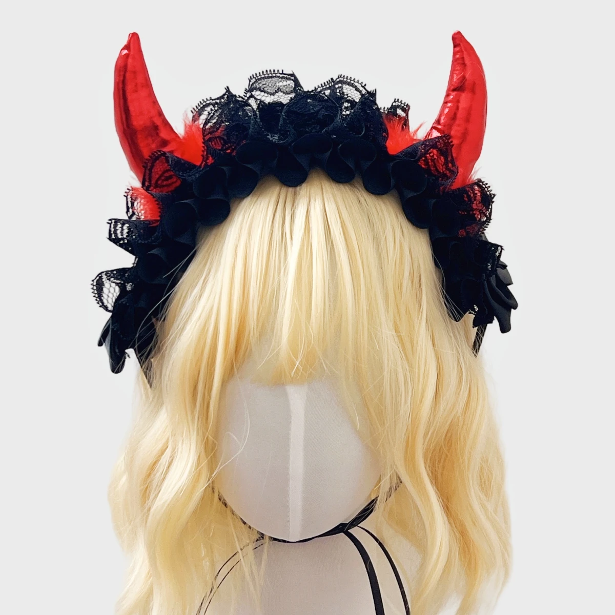 Schwarzer Punk Halloween Kostüm Teufel Hörner Stirnband Kostüm Cosplay Stirnband Cartoon Geist Haarnadel für Karneval Party