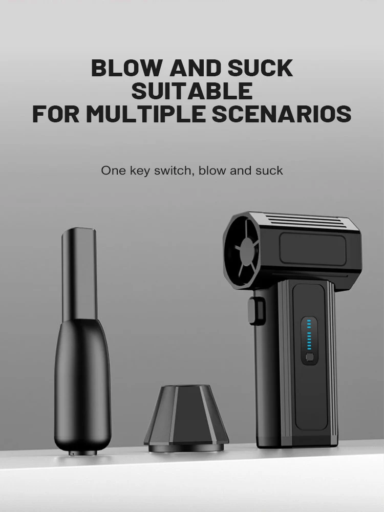 

250000RPM Brushless Motor Violent turbofan 10000mAh Air Duster 6-speed Regulation Fast Charging 400G Thrust Jet Dry Car Blower