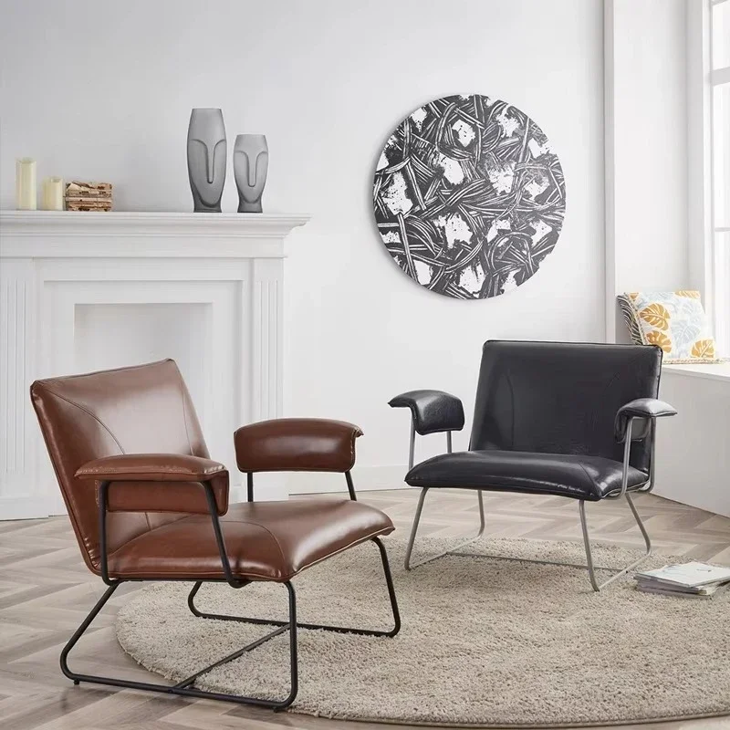 Nordic style single seat accent armchair removable metal leg family hotel lounge chair furniture bedroom living room