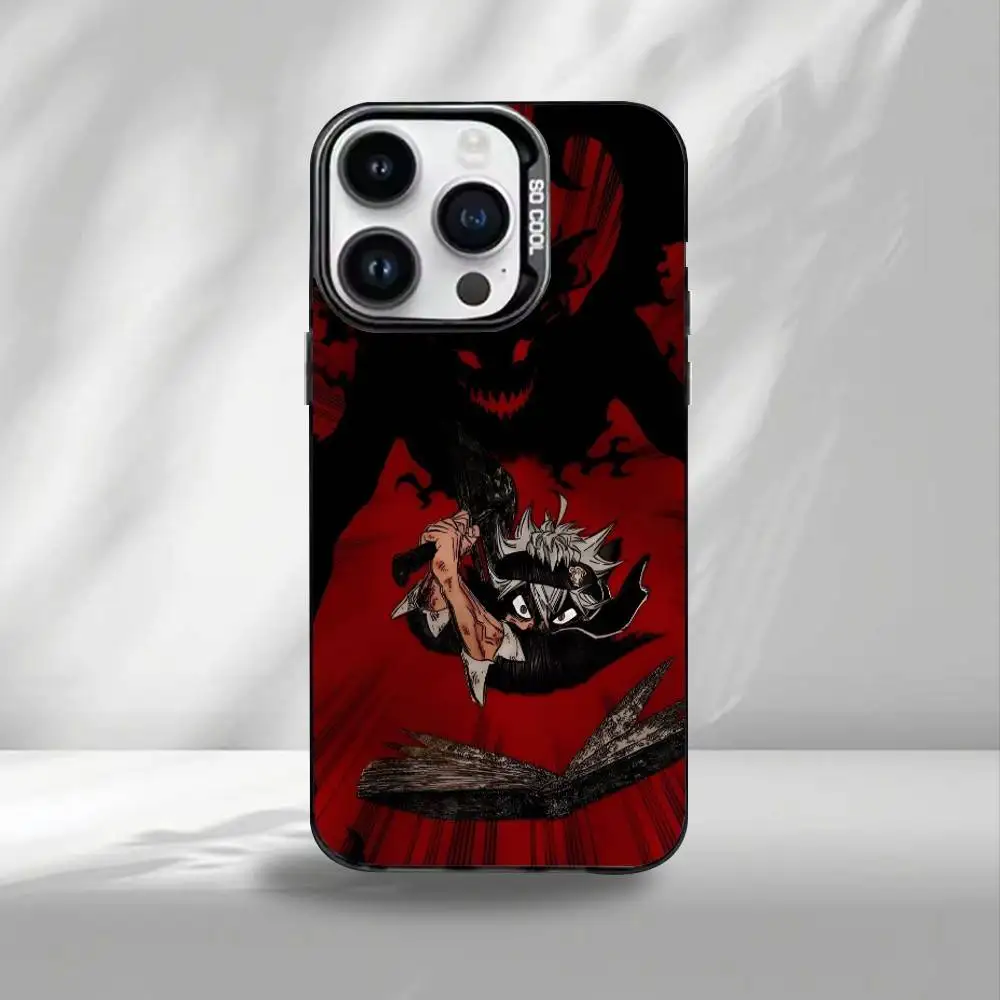 Capa de telefone trevo preto A-Asta para iPhone17,16,15,14,13,12, Pro Max capa de telefone colorida preta