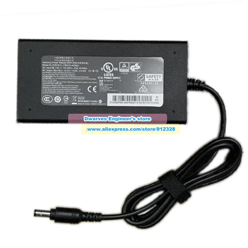 Genuine  FSP210-ACBS3 SiC AC Adapter  20V 10.5A 210W for MECHREVO Laptop Power Supply 5.5x2.5mm