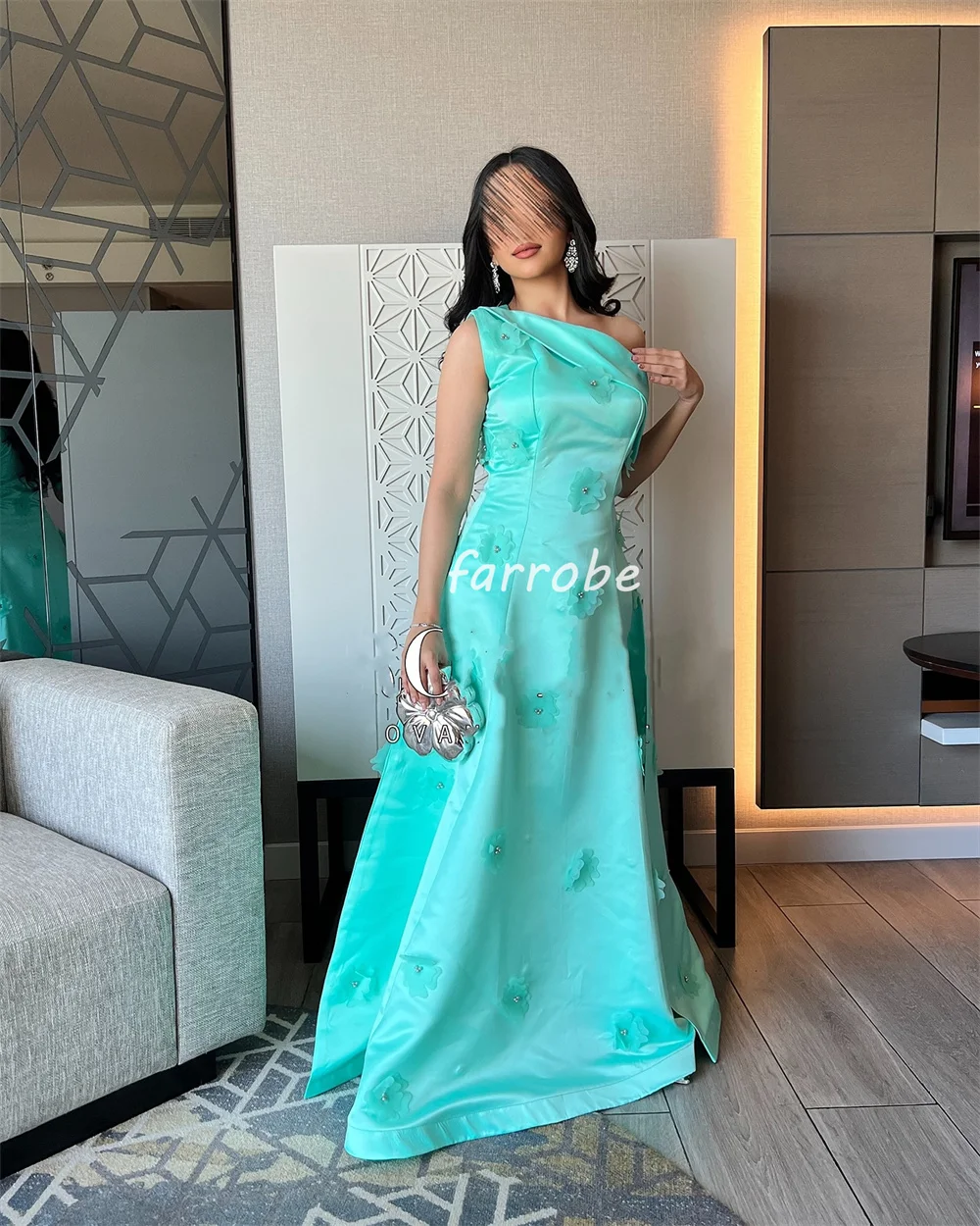 Customized Fashion Exquisite Flower Beading A-line One-shoulder Long Dresses Bespoke Occasion Dresses High Quality Modern Style