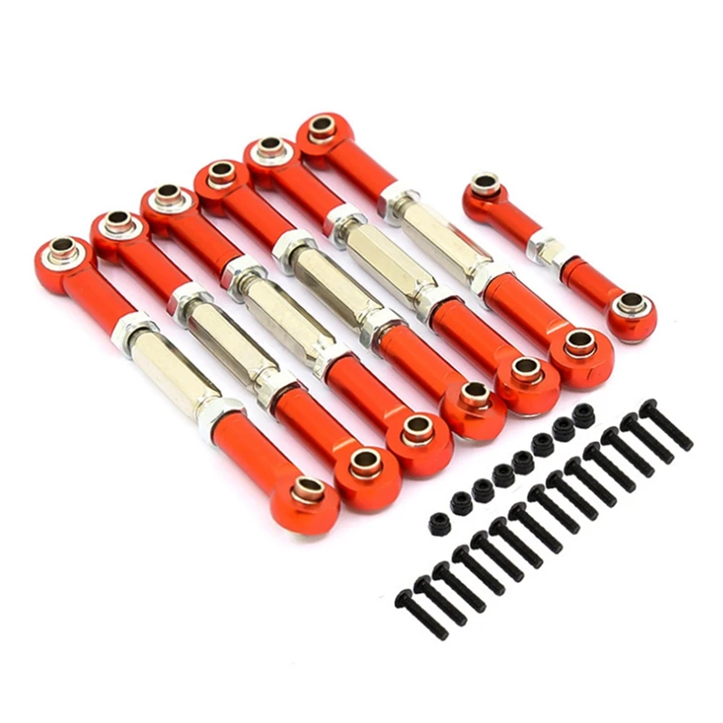 RC Pull Rod, Adjustable Metal Aluminum Steering Pull Rod Upgrade Sets With Rod Ends For Traxxas Slash 2WD 1/10