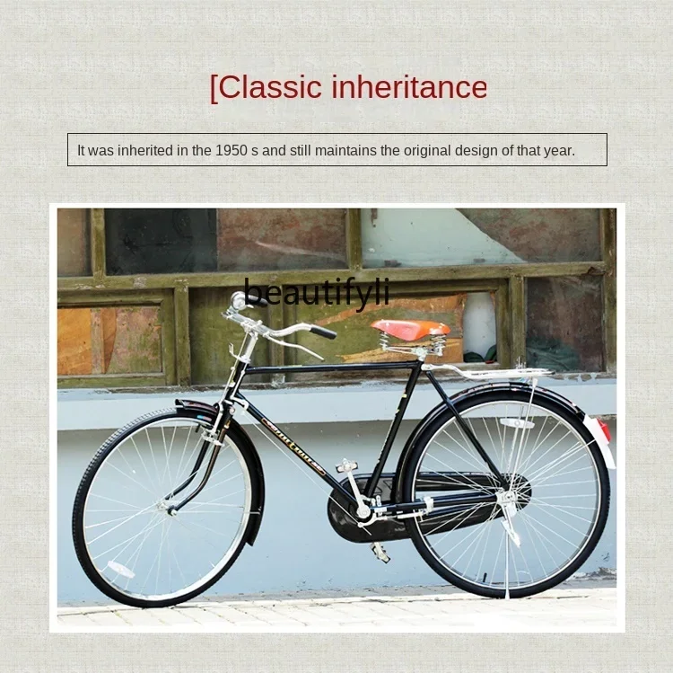 Bicicleta retrô antiga Shanghai Phoenix 26/28 polegadas com carga pesada e 28 bars