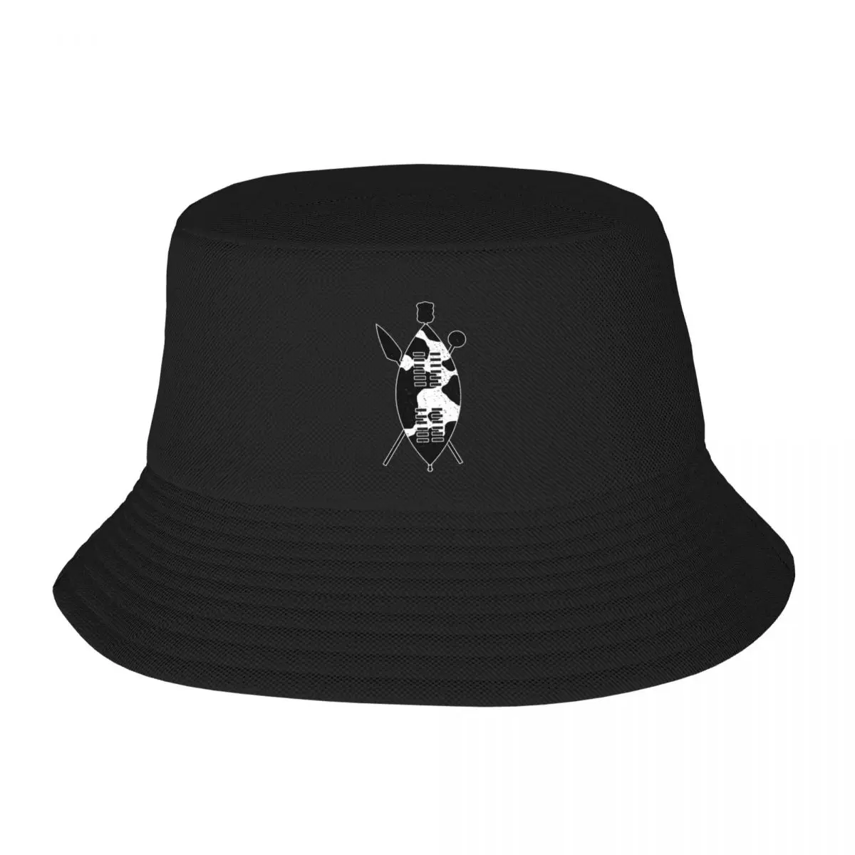 Zulu Shield Cow Hide Spear Knobkerrie South Africa Bucket Hat sun hat Christmas Hat Male Trucker Hat Boy Child Hat Women's