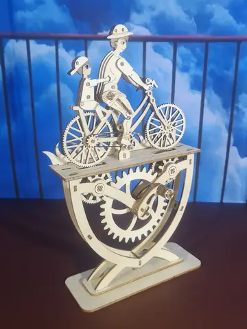 3D Wooden Puzzle Father and Son Diy Handmade Bicycle Assembly Model Kits  Creative Decoration