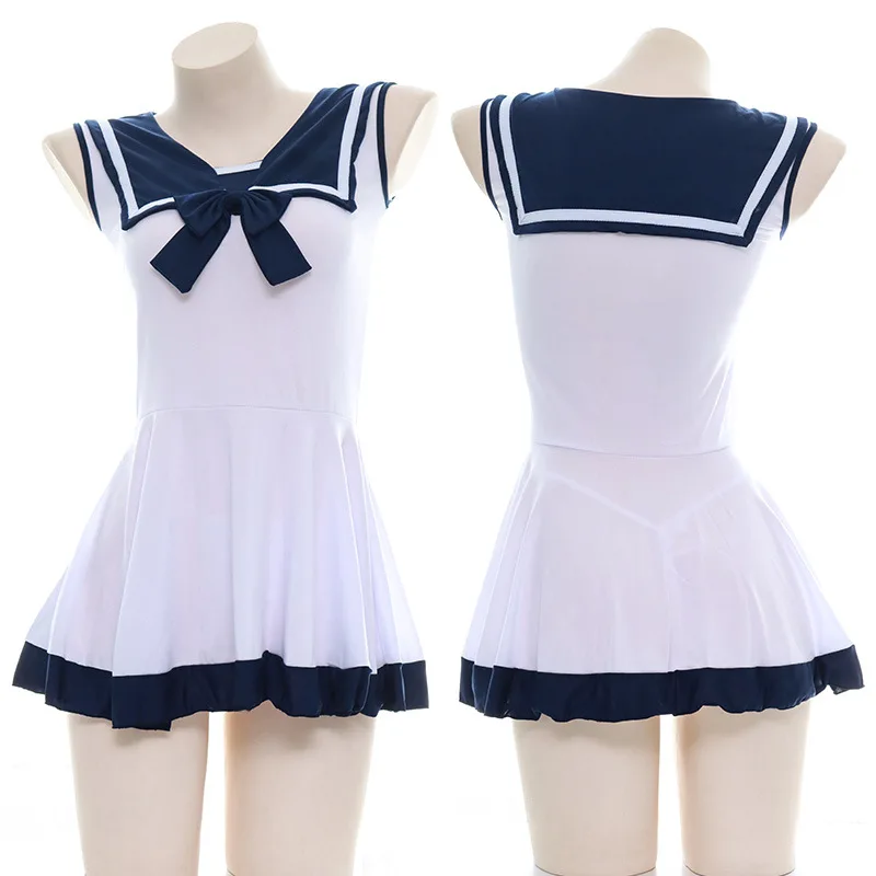 

Anime Girl Navy Sailor Dress Swimsuit Uniform Costume Summer JK Student Beach Swimwear Pool Party Cosplay Clothes