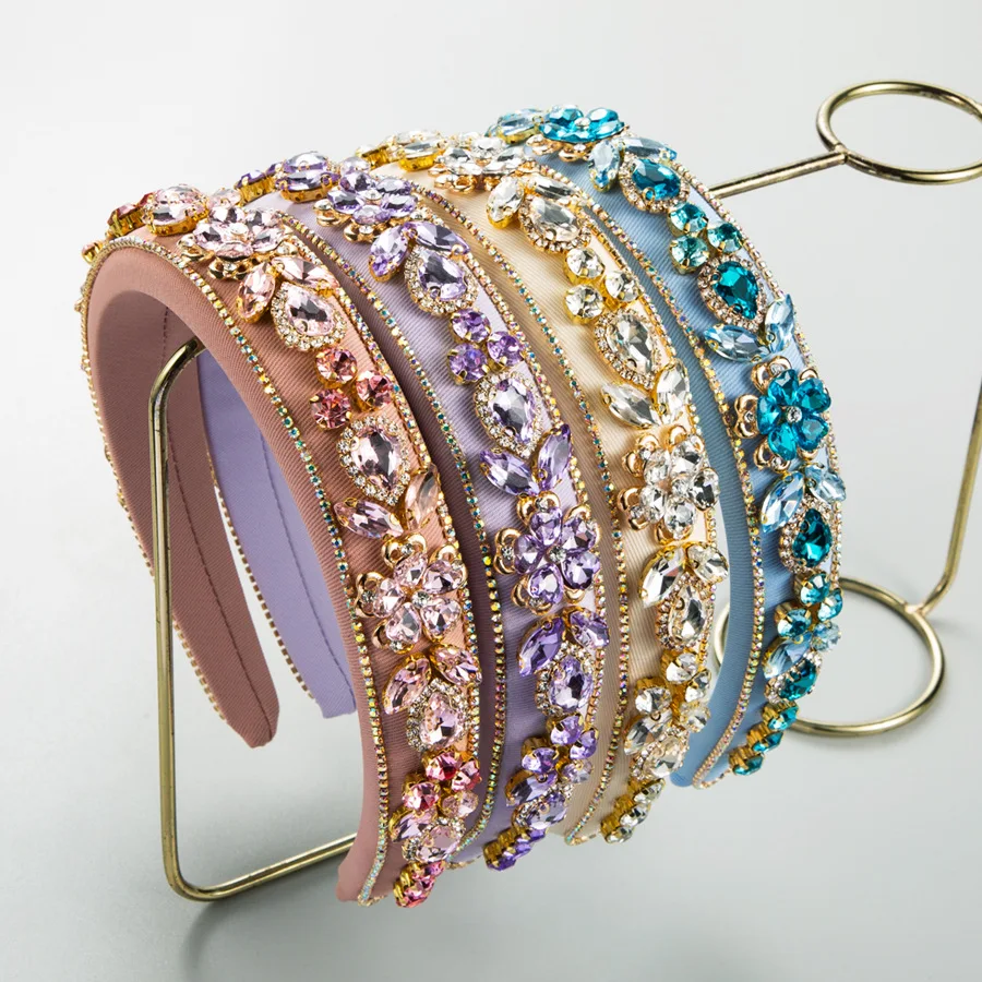 

Colorful Crystal Flower Vines Hairband Sparkling Rhinestone Gem Pastel Tone Headpiece Romantic Date Night Hair Hoop Accessories