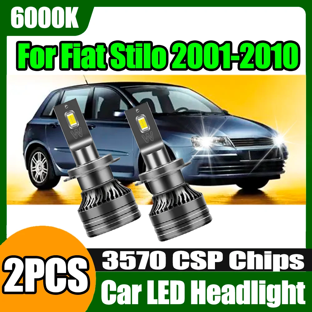 

2PCS H7 Car Headlight LED Headlight 20000LM Canbus No Error 120W 6000K White LED Headlamp CSP Chips 12V For Fiat Stilo 2001-2010