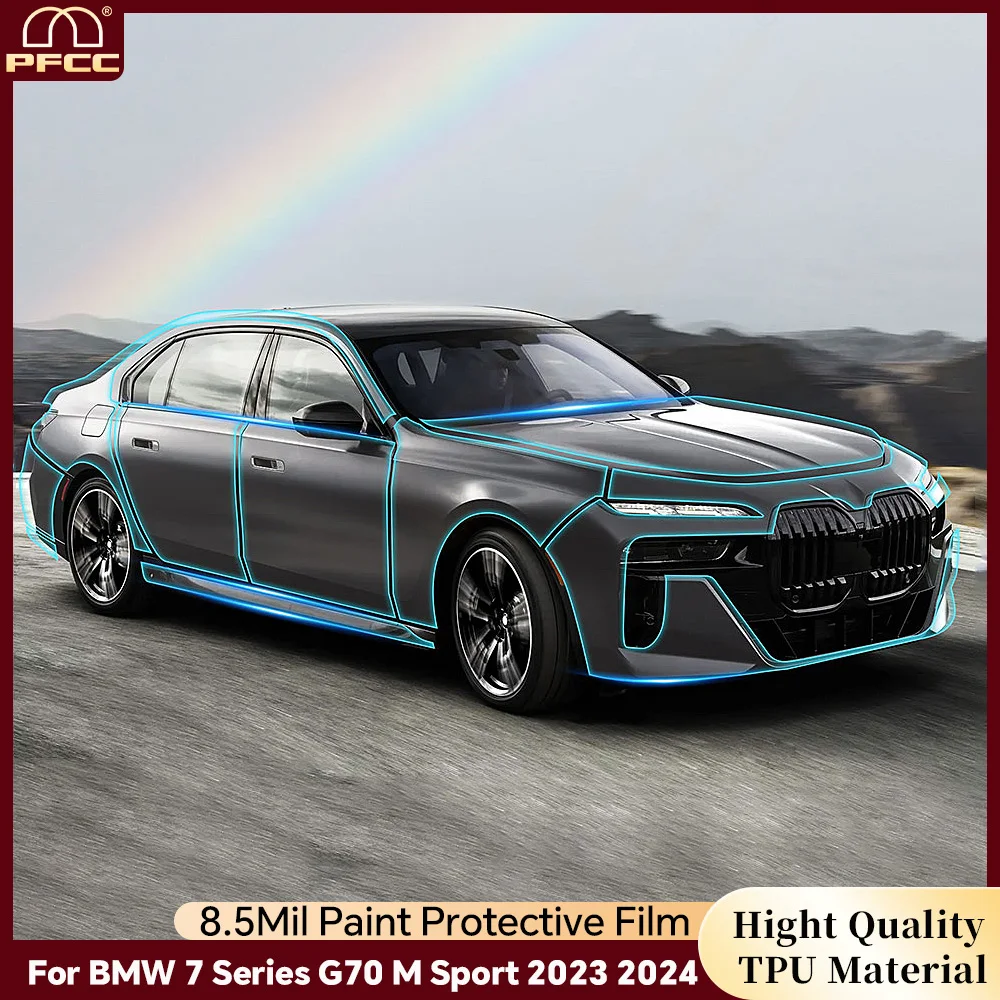 

For BMW 7 Series G70 M Sport 2023 2024 Pre-cut Paint Protection Film TPU PPF Car Body Transparent Anti-scratch Repair Sticker