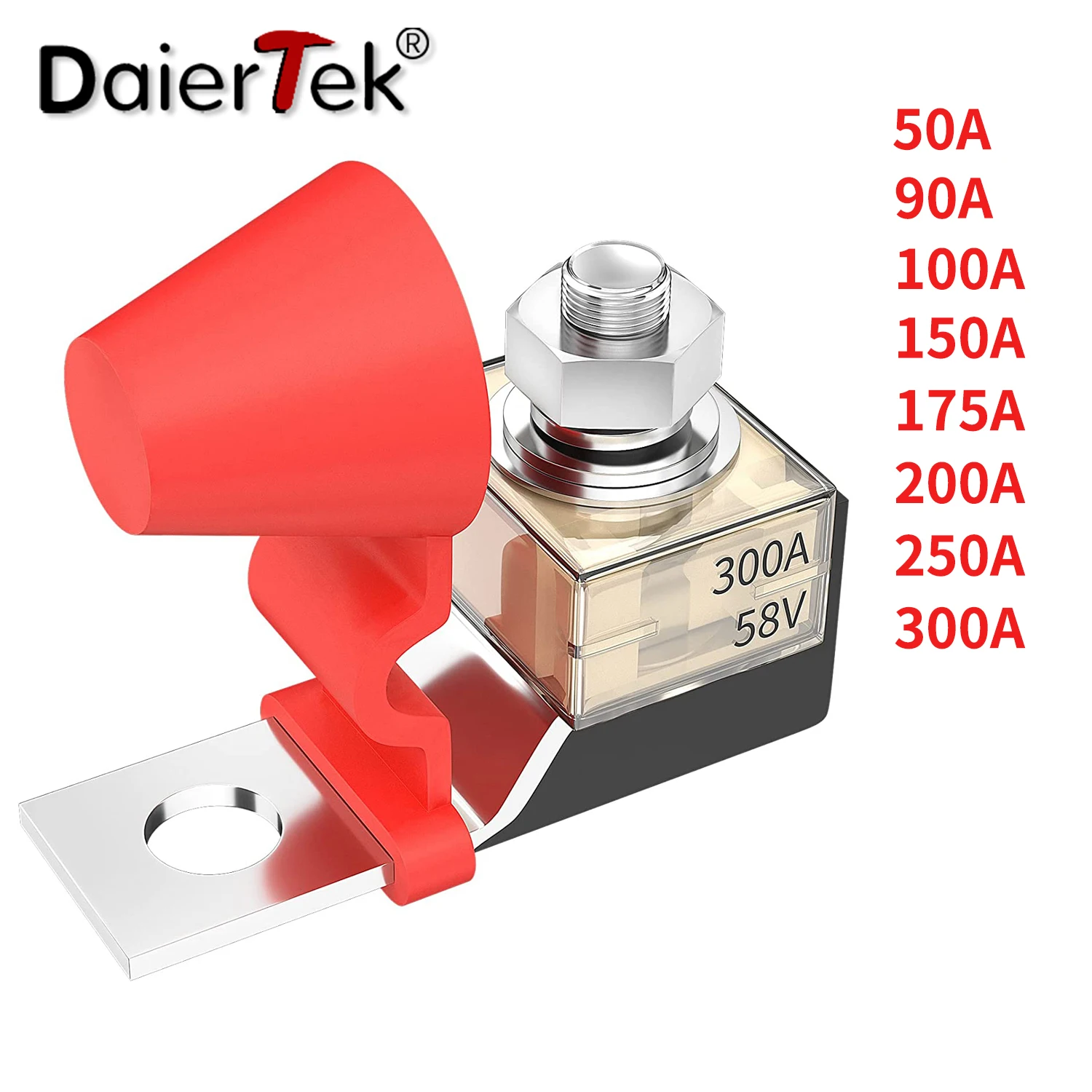 DaierTek Terminal Mount MRBF Fuse Block Kit 58V with Single Stud 5/16\