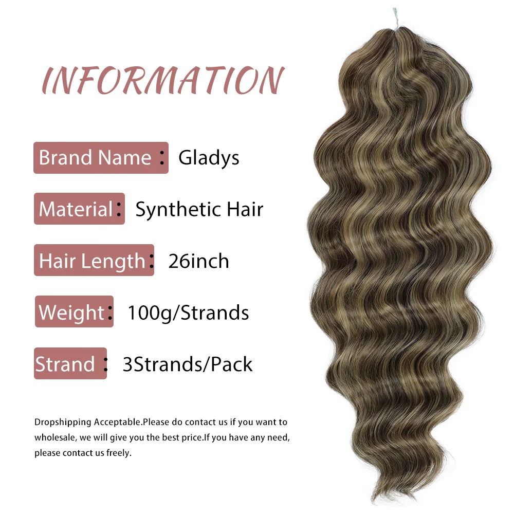 الجسم موجة الكروشيه وصلات شعر الاصطناعية الشعر الكروشيه الشعر التمديد أومبير اللون الكروشيه تجديل الشعر التمديد للنساء #4