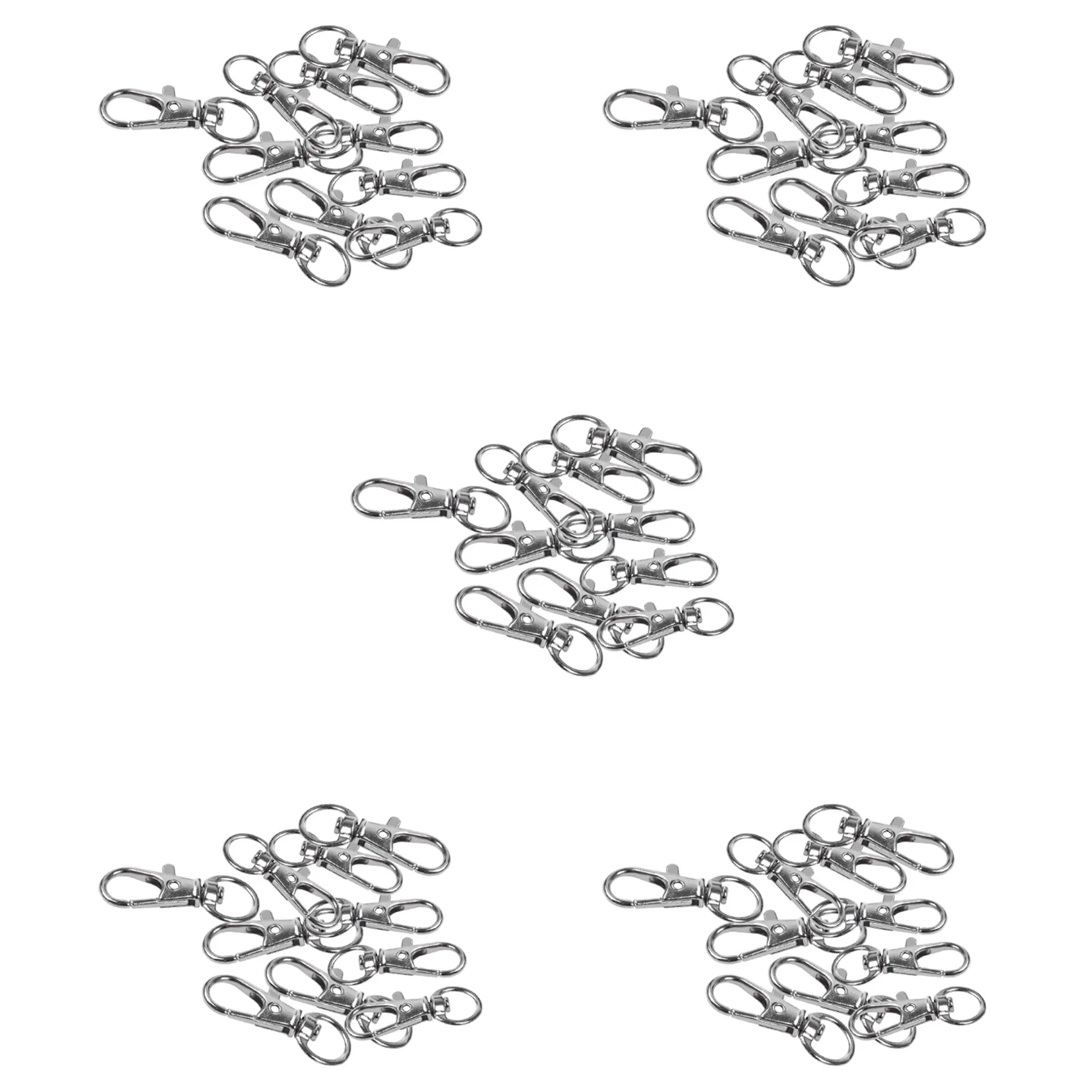 50Pcs Metal Clasp Swivel Trigger Clips Snap Hooks Key Ring Bags DIY Craft Silver-AT64