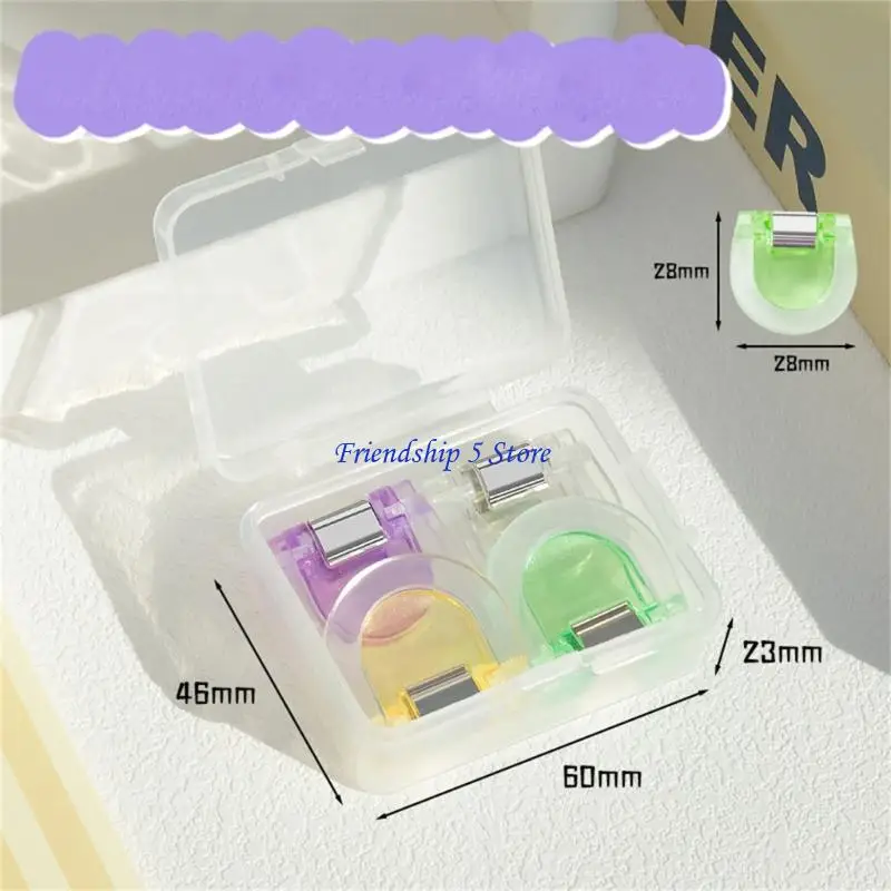 T8WC 4/12PCS Horseshoe Paper Clamp ملون مشبك الورق لملف صور حقيبة الطعام