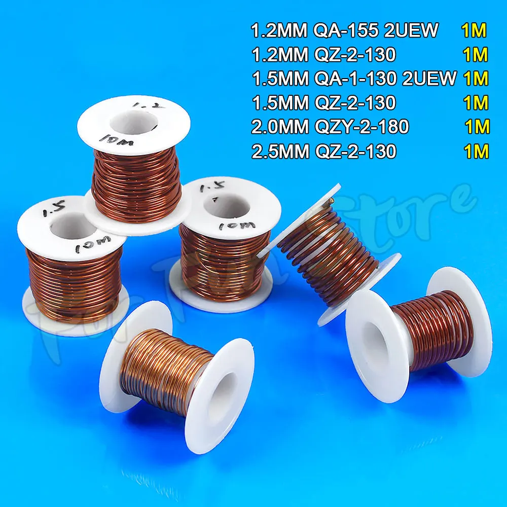 For Fun 1.2mm 1.5mm 2.0mm 2.5mm QA-1-155 2UEW QA-1-130 QZY-2-180 Polyurethane Enameled Wire Copper Wire Electromagnetic Wire