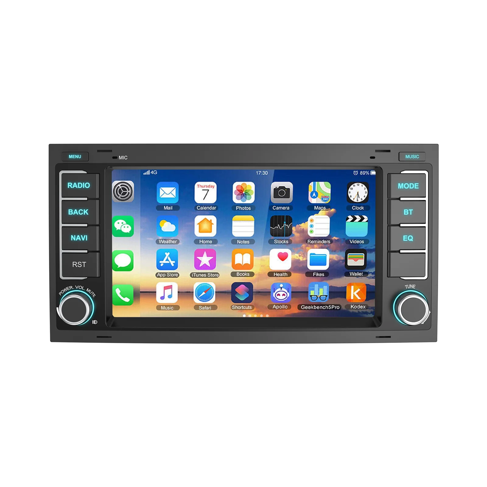 ESSGOO 7" Android 15 Für VW T5 Multivan Transporter Kabelloses Carplay Android Auto GPS-Navigation WLAN BT RDS BT Mirror Link Touchscreen