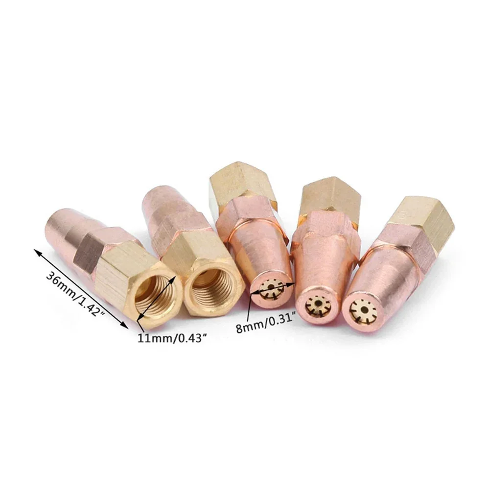 5PCS Propane Gas Welding Nozzle H01-6 Oxygen Gas Contact Tips Suit For Heat Treating Metal Bending 0.9mm/1.0mm/1.1mm/1.2mm/1.3mm