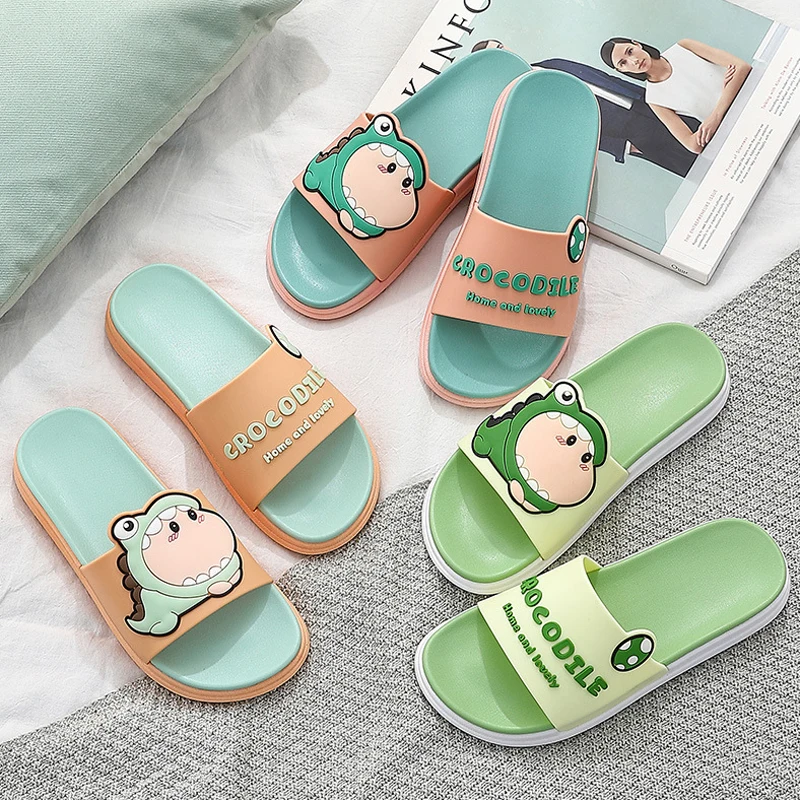 

Home Dinosaur Funny Slippers Woman Platform Cloud Non Slip Slides Indoor Outdoor Summer Soft Sole Ladies Shoe Male Female Sandal