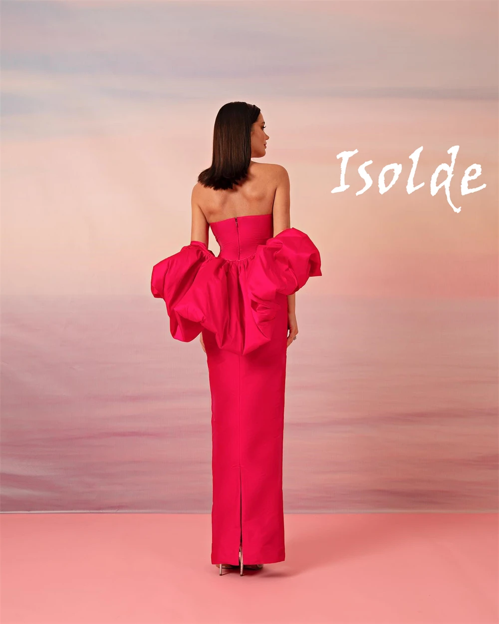 Op maat gemaakte elegante satijnen avondjurken Klassieke strapless mouwloze homecoming-jurken Temperament galajurk met ritssluiting op de rug