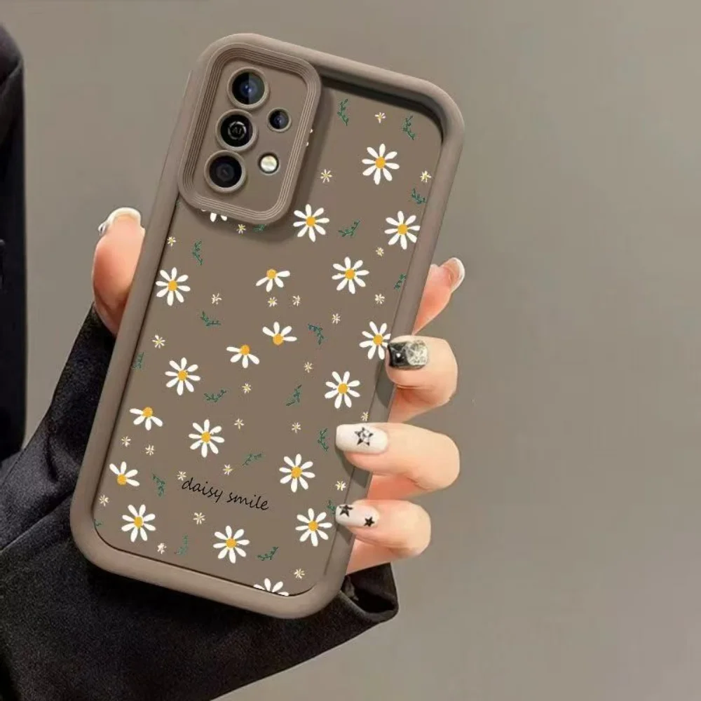 For Samsung Galaxy A73 A72 A71 A56 A55 A54 A53 A51 A36 A35 A34 A52 A50 A30 S 4G 5G Cartoon Cuju Flower Soft TPU Phone Case Cover