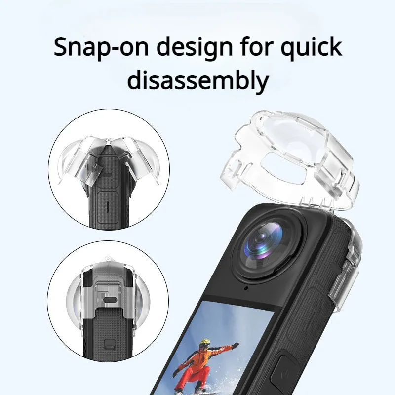 Anti-fog Snap-on Lens Guard For Insta360 X4 Transparent Lens Cover Protective Cap For Insta 360 X4 Panorama Camera Accessories