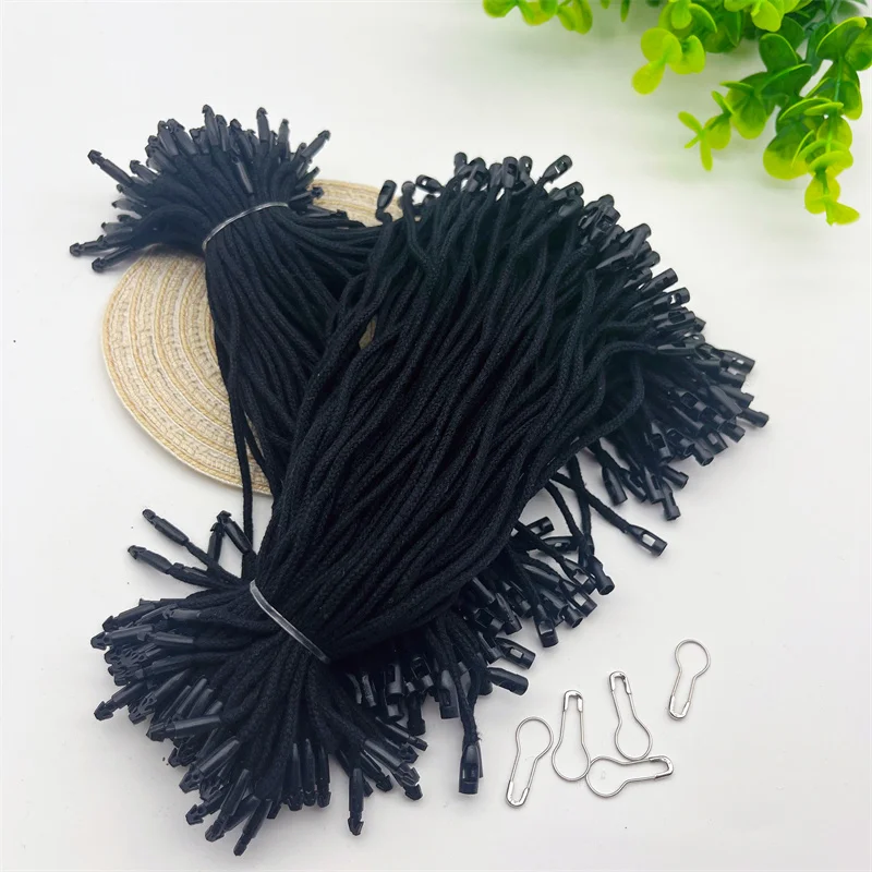 

New 5000pcs Black White Garment Tag Rope Cotton Ropes For Gift Packaging Label Pin DIY Party Pendant String Snap Lock Wholesales