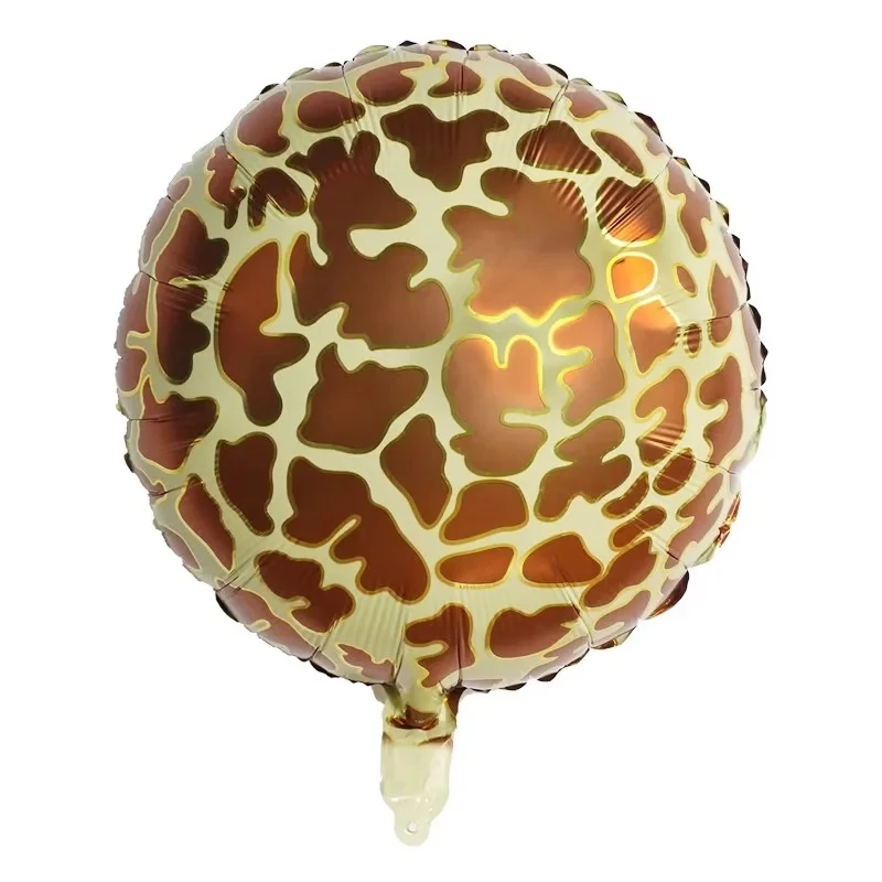 10Pcs 18inch Round Foil Balloons Tiger leopard Zebra Pattern Helium Balloon Globos Jungle Safari Tropical Party Decor Supplies