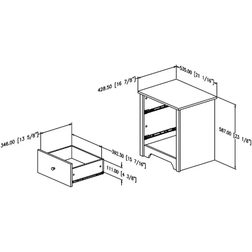 Table de chevet Vito à 1 tiroir, gris doux