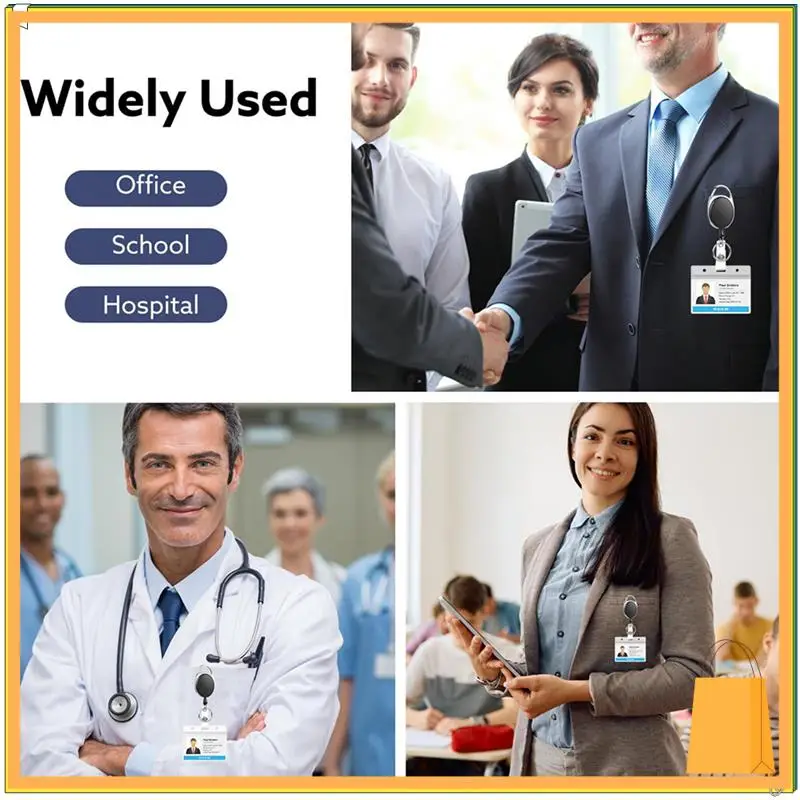 L53A-60 Pack Катушки для бейджей Выдвижной держатель для бейджа с карабином Прочный зажим для катушки для бейджей и брелок для ключей для работы в офисе