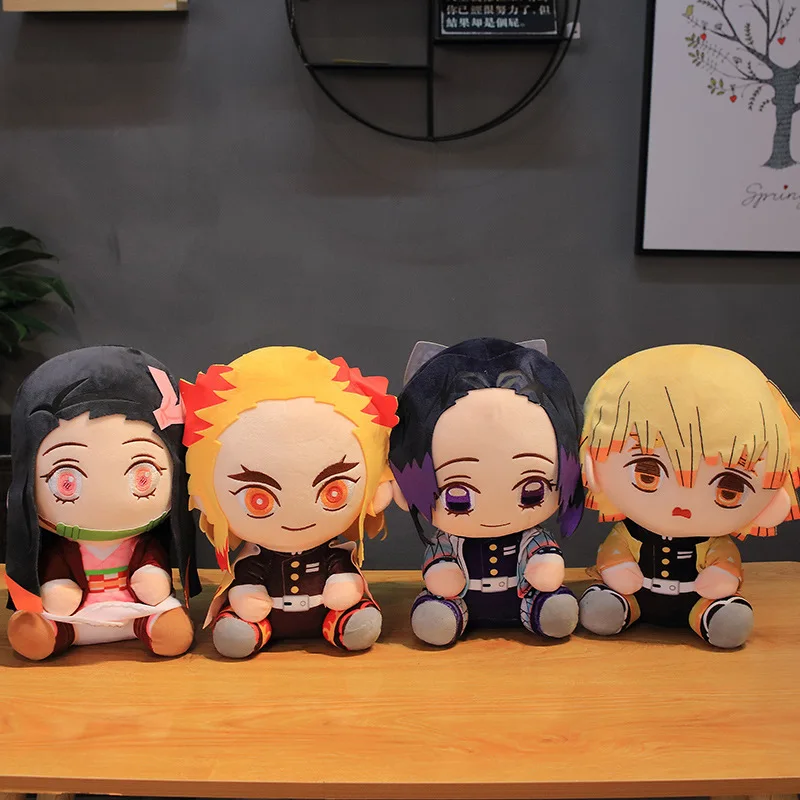

Demon Slayer Anime Plush Toy Doll Kamado Tanjirou Agatsuma Zenitsu Kamado Nezuko Sitting 20-30cm Stuffed Animal Collectible