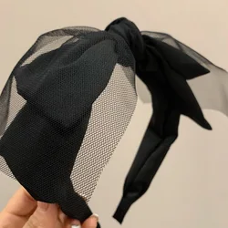 Koreanische Mode Kopf bedeckung Kopfschmuck Stil handgemachte Bowknot Haarband Stirnband schwarze Seide Spitze Garn Haarschmuck für Frauen