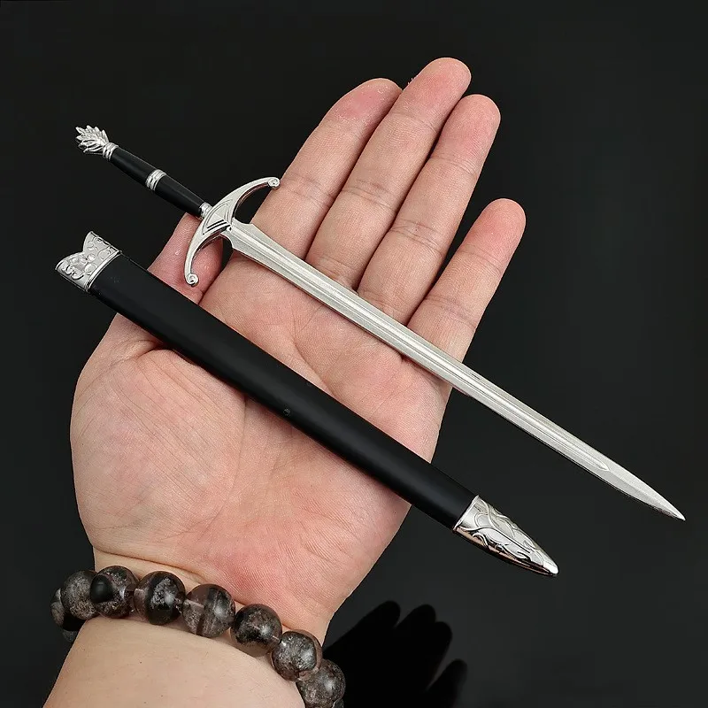 22cm Nowy czarny model miecza rycerza Lothric z gry SOULS, metalowy model, dekoracja na biurko, ozdoby, prezent urodzinowy dla chłopców, zabawka