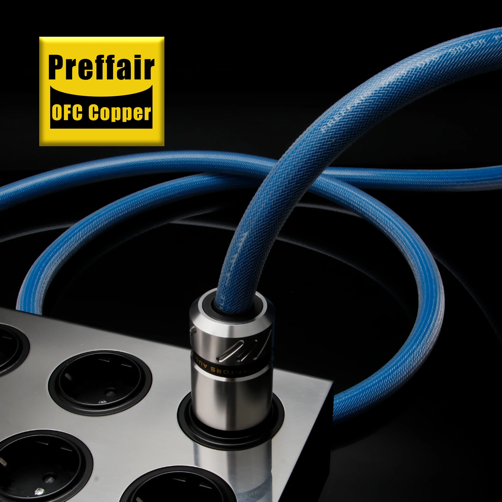 Preffair HIFI Power EMC Shield AC Power Cord Silver Plated Schuko Power Cord Cable EU/US Power Cables EU US Plug Power