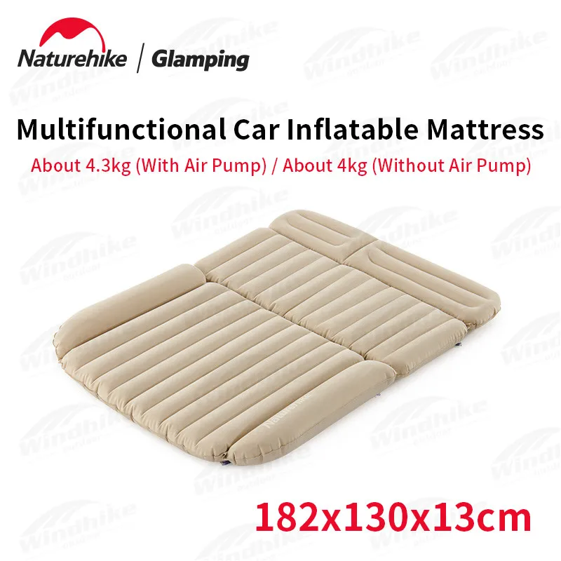 Naturehike Glamping Car Inflatable Mattress Foldable Rapid Inflation Mattress 182x130x13cm PVC  Lightweight Mat Camping Bed