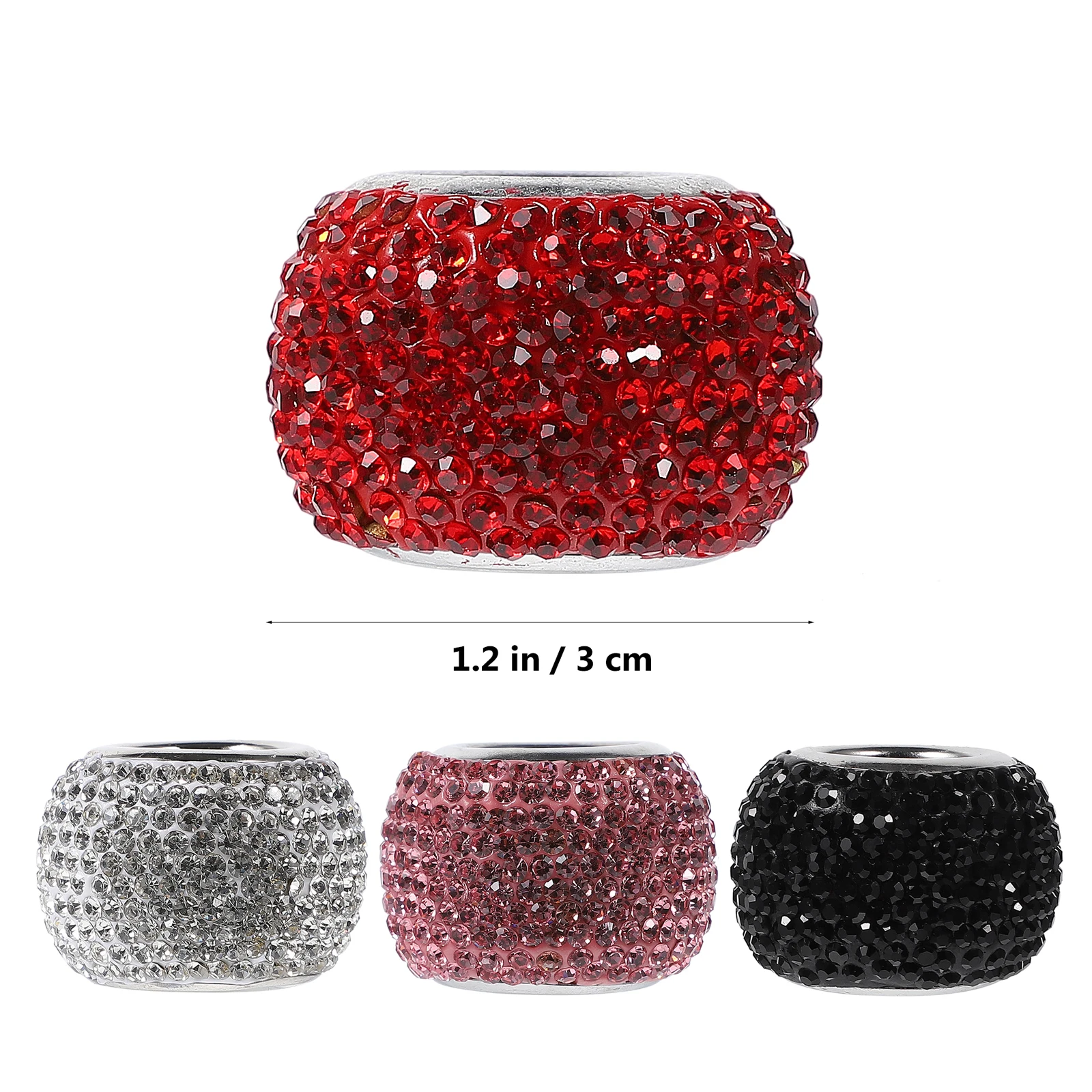 

2pcs Diamond-inlaid Headrest Collars Decorative Bling Rings for Car Neck Pillow Universal Supplies Auto Accessories