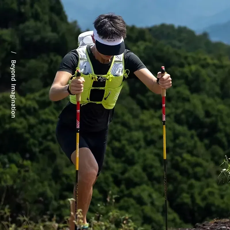 Ultra Light 3 Section Folding Hiking Pole Full Carbon Fiber Cross Country Trekking Stick EVA Handle Outdoor Running Walking