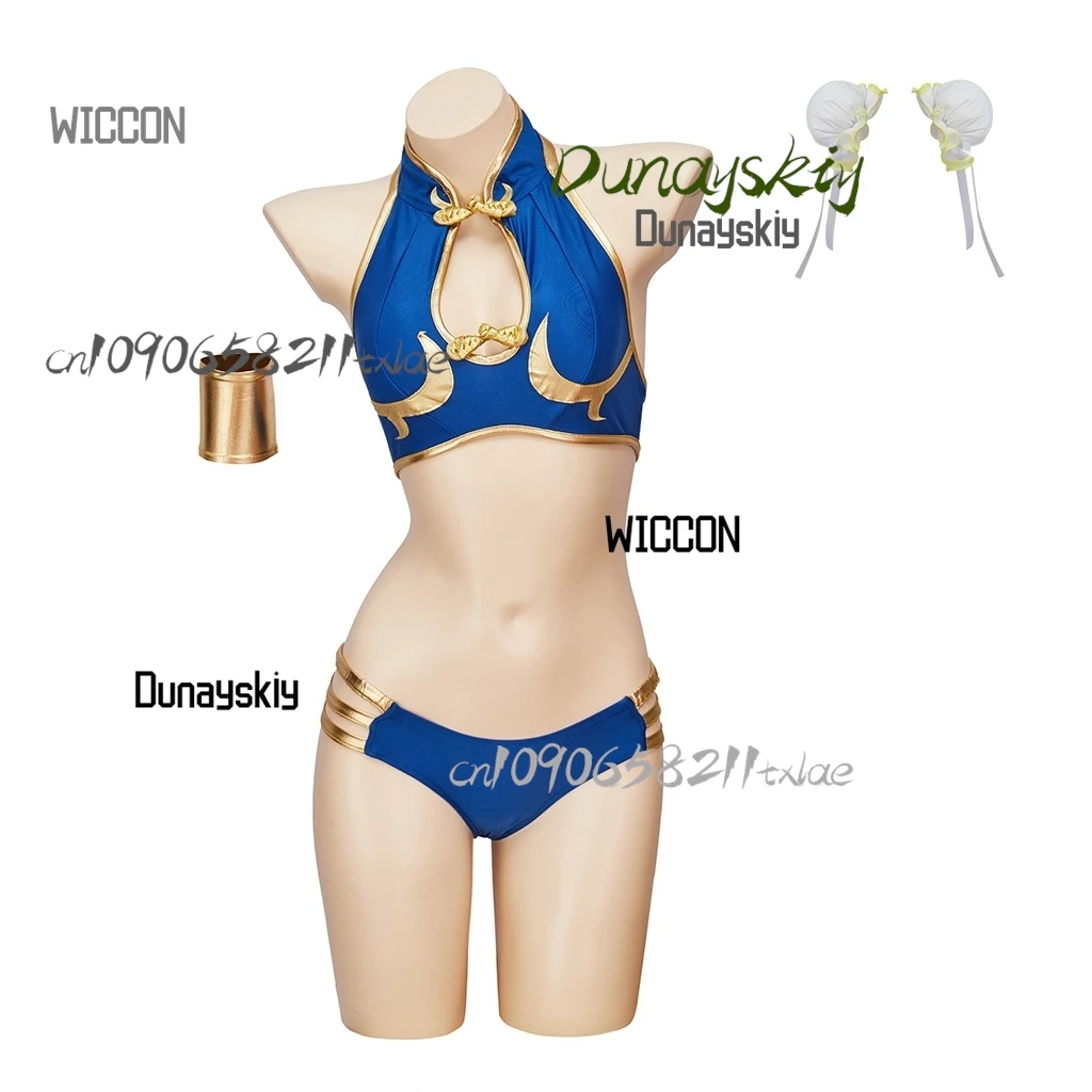 Sttreet Fighhter anime cosplay Chun Li sexy women swimwear cosplay costumes accessions  jirai kei high quality Halloween cosplay