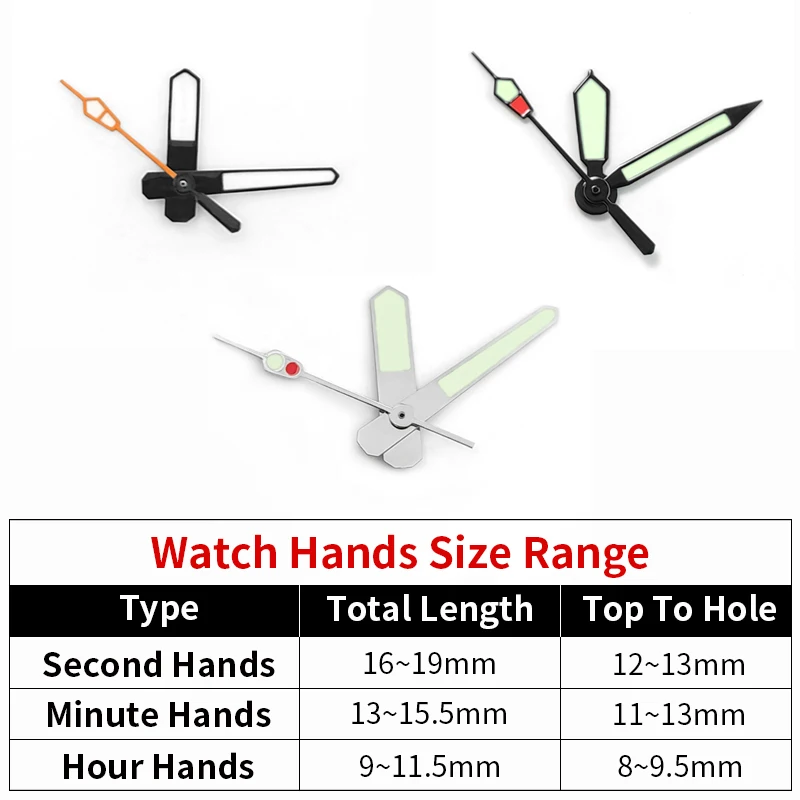 SKX 야광 시계 바늘 세트 SKX007 무브먼트 NH35 4R35 그린 루메 시분초 바늘 모드 개조 교체 부품