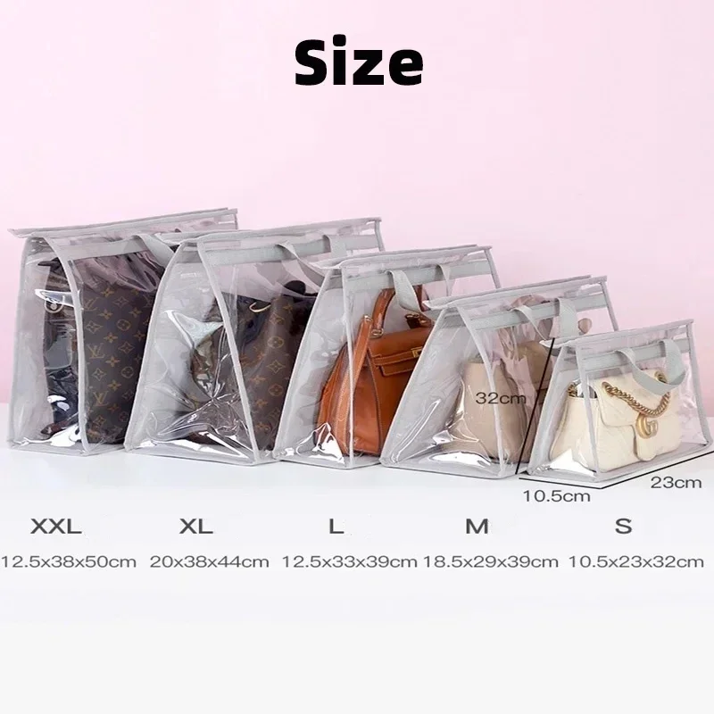 Moistureproof Dust-proof Wardrobe Closet Hanging Storage Bag Transparent Sundry Shoe Wardrobe Closet Purse Organizatier Handbag