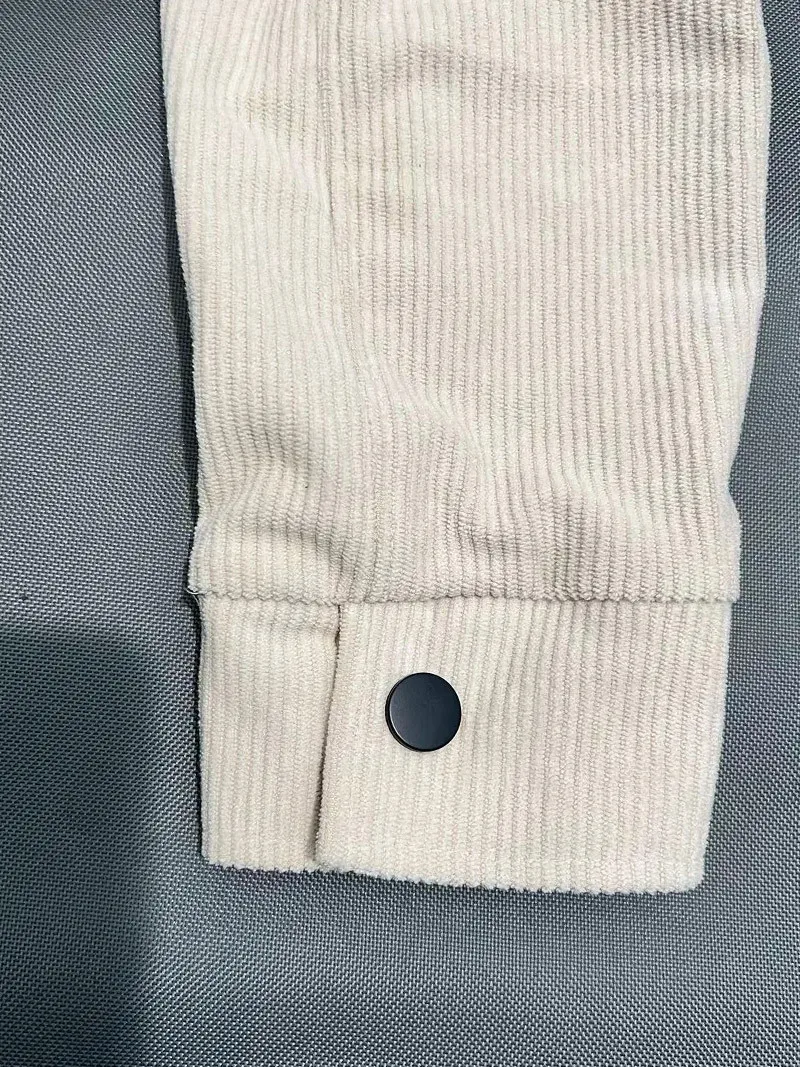 Veste de sport décontractée de taille européenne pour hommes – Vêtements d'extérieur en velours côtelé à simple boutonnage avec poche