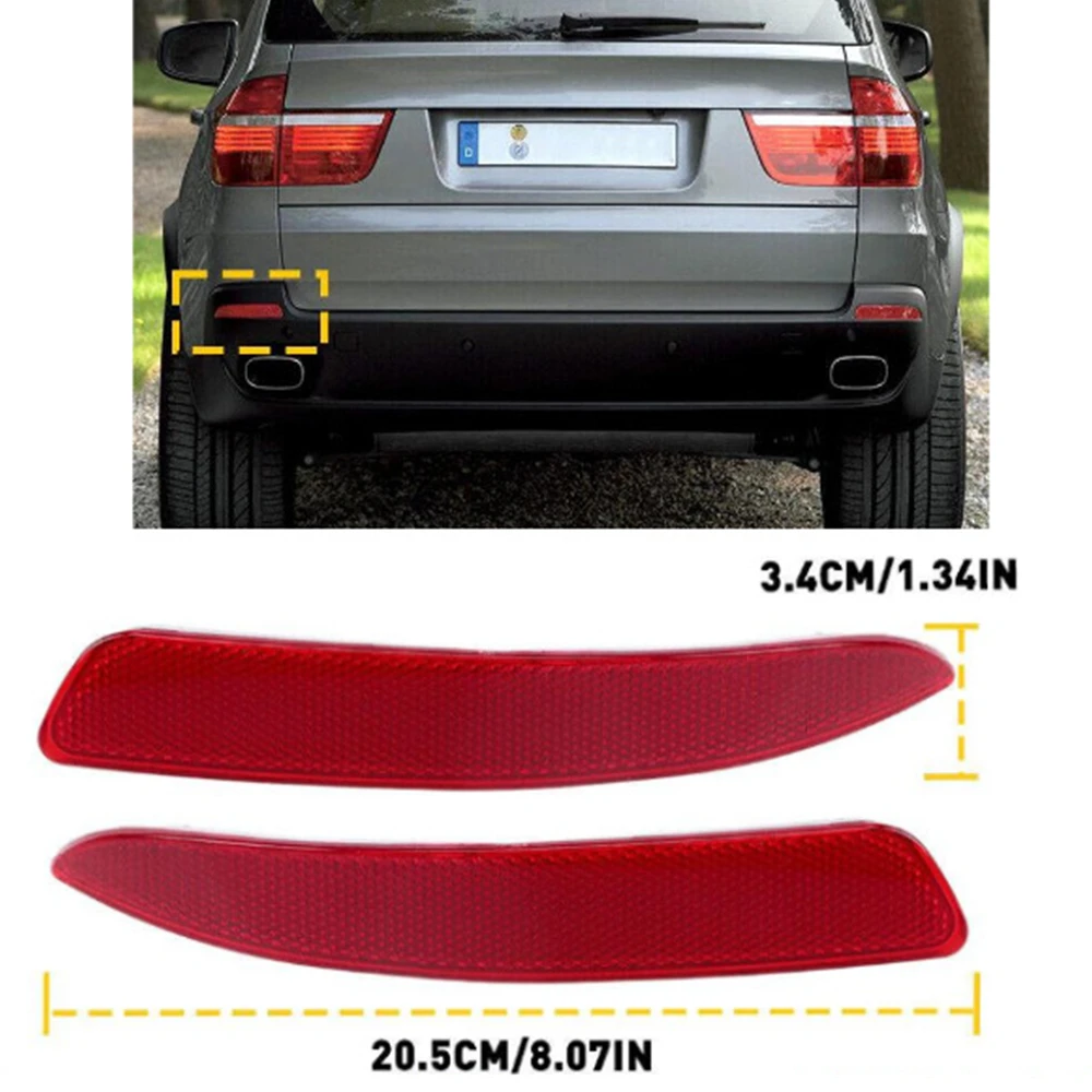 

63217158949 63217158950 Left Right Rear Bumper Reflector Brake Light Stop Lamp Red Lens For BMW X5 E70 2007 2008 2009 2010